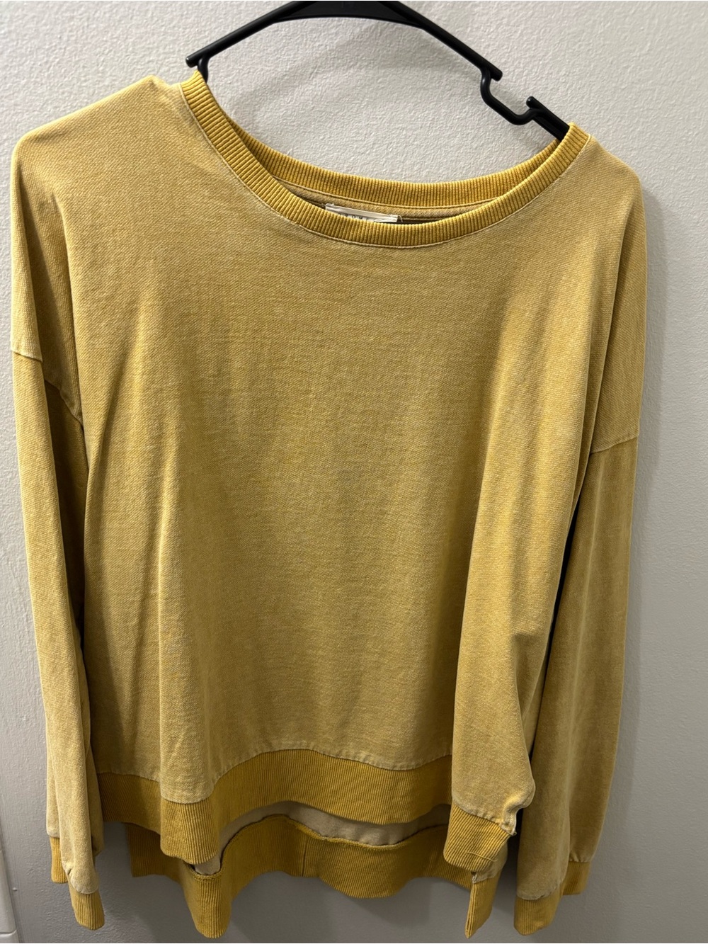 Promesa Lightweight Long Sleeve Pullover in Mustard Yellow